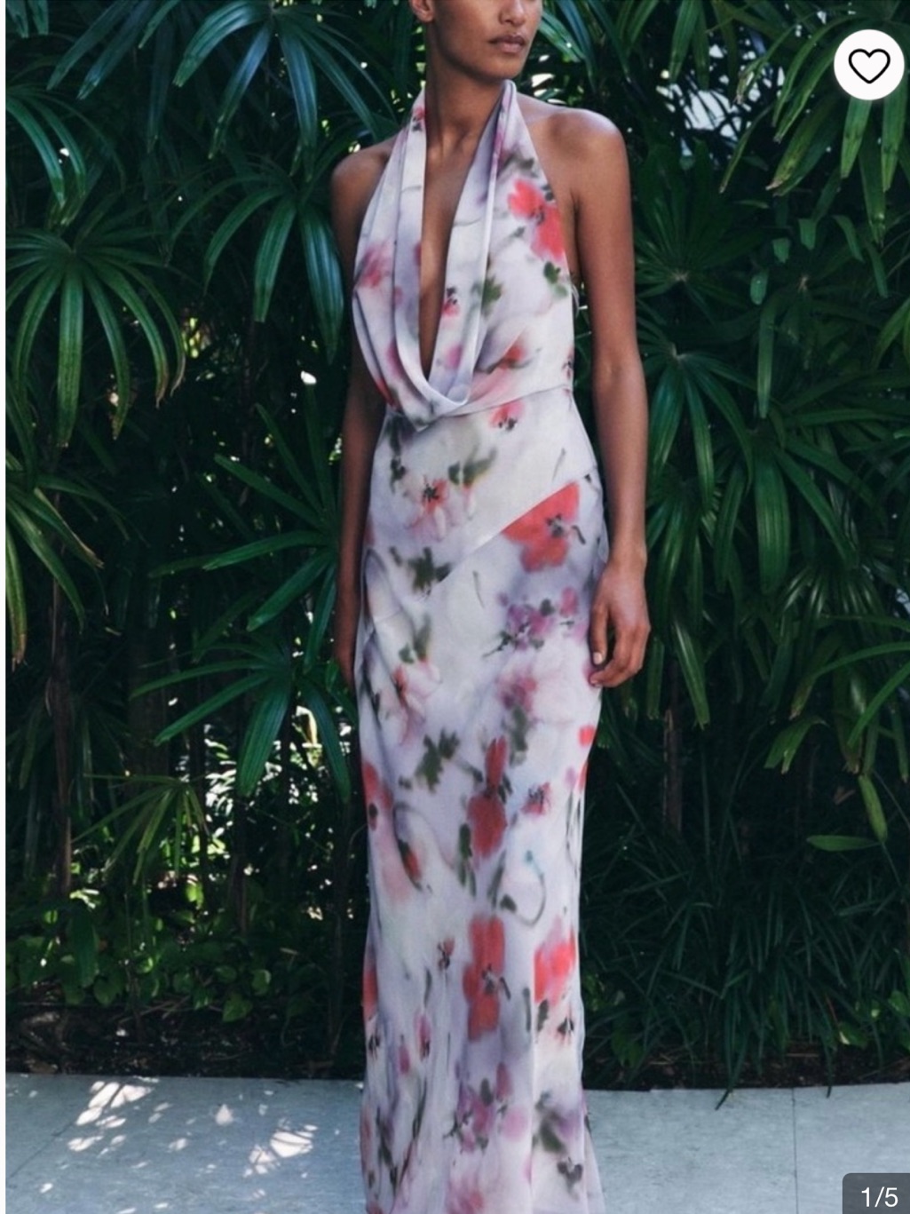 Xs Zara Blue Floral Wrap Maxi Dress Open Back Plunge Wedding Guest Size